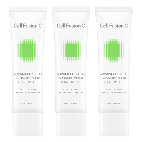 셀퓨전씨 어드밴스드 클리어 썬스크린 100 SPF 50+ PA++++, 50ml, 3개
