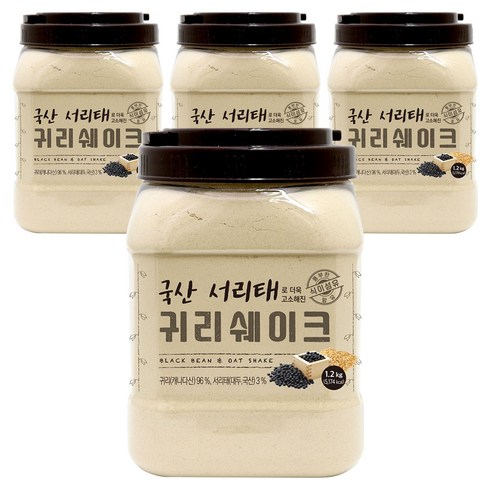 태광선식 국산서리태로 더욱 고소해진 귀리쉐이크, 1.2kg, 4개