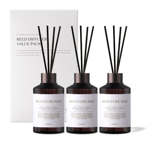 에이센트 퍼퓸드 디퓨저, 시그니처솝, 200ml, 3개
