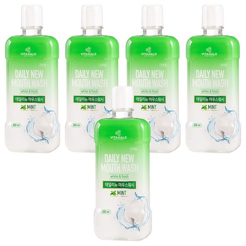 비타할로 데일리뉴 마우스워시 민트, 800ml, 5개