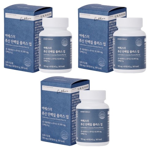 에스더포뮬러 여에스더 류신 단백질 플러스 업 42g, 60정, 3개