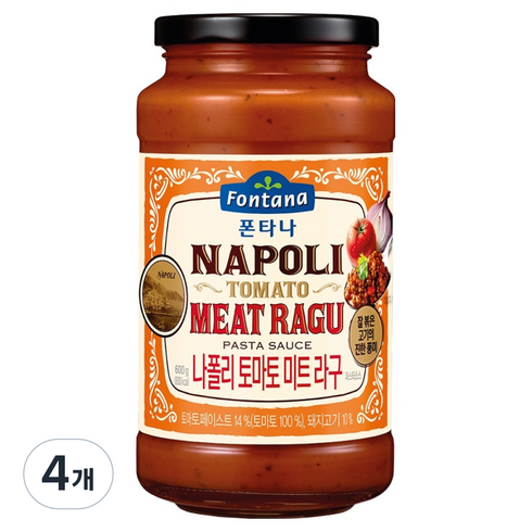 폰타나 나폴리 토마토 미트 라구 파스타소스, 600g, 4개