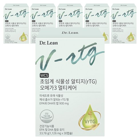 닥터린 초임계 식물성 알티지(rTG) 오메가3 멀티케어 33.78g, 30정, 6개
