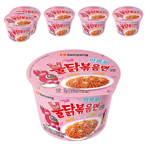 삼양 큰컵 까르보 불닭볶음면 105g, 6개