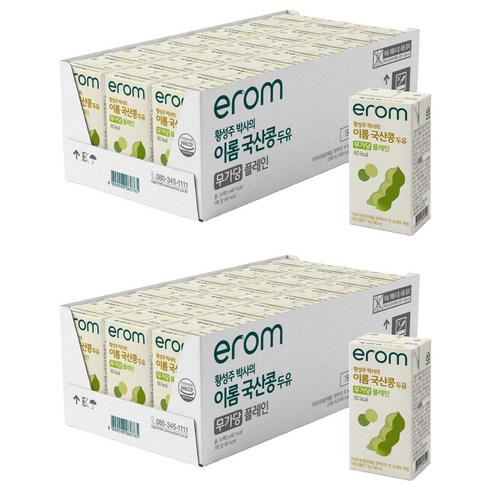 이롬 황성주 박사의 국산콩 두유 무가당, 190ml, 48개