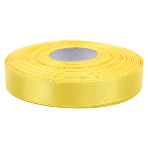 뭉구 유광 단면 공단 리본 20mm, 12노랑, 1개, 45m