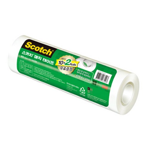 스카치 매직테이프 리필 18mm x 20m 12롤, 반투명, 1개