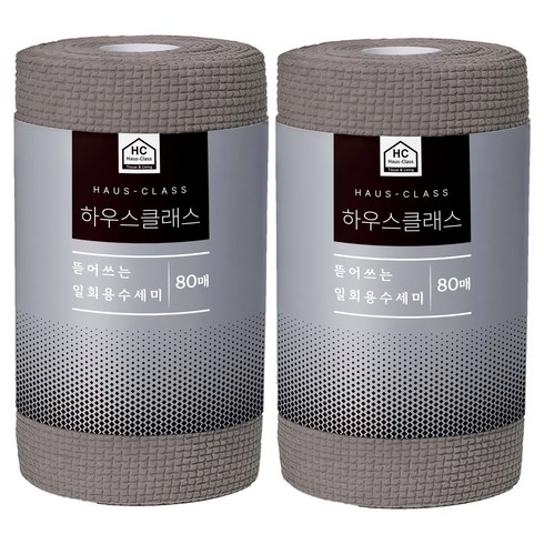 하우스클래스 자연주의 일회용 수세미, 그레이, 80개입, 2개