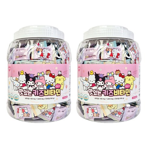 아텍스 산리오 캐릭터즈 맛있는 키즈 비타민, 500정, 2개