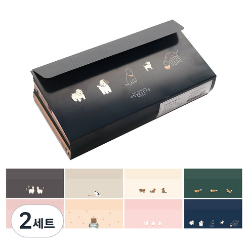 핑크풋 헤이 가로봉투 8종 x 7p, 혼합색상, 112개