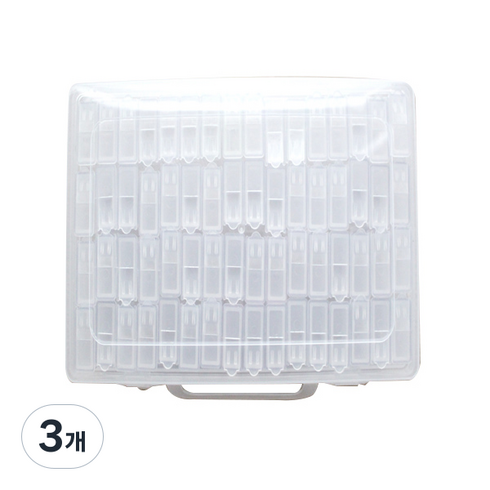 홈데코 보석자수용 비즈보관함 64칸, 투명, 3개