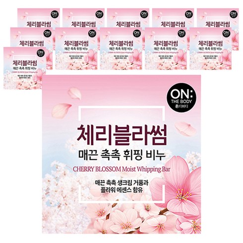 온더바디 플라워 휘핑 비누 체리블라썸, 90g, 12개입
