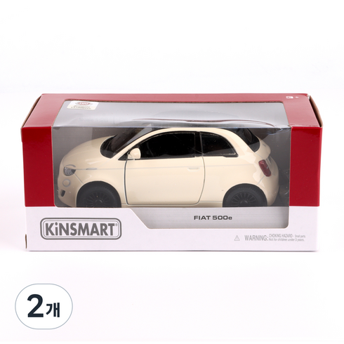 킨스마트 FIAT 500E 파스텔 컬러 다이캐스트, 아이보리, 2개