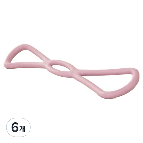 에이룬 8자형 저항밴드 요가 필라테스 스트레칭 홈트, 분홍, 6개