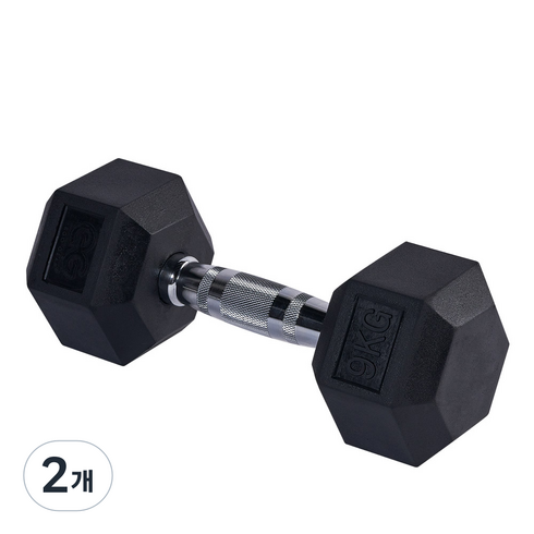 에르고기어 고무 육각아령, 9kg, 2개