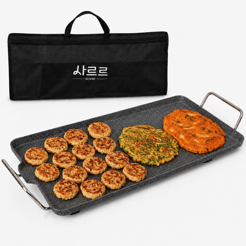 사르르 국산 돌판 가정용 전기그릴 + 전용가방 + 온도조절기 세트, SARR-6400