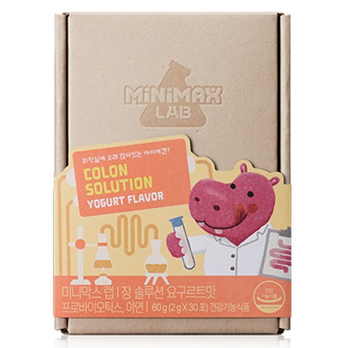 미니막스 랩 장솔루션 유산균 요구르트맛 30p, 60g, 1개