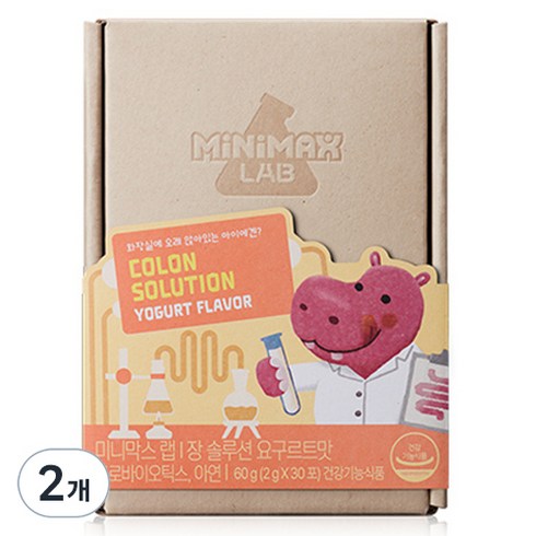 미니막스 랩 장솔루션 유산균 요구르트맛 30p, 60g, 2개