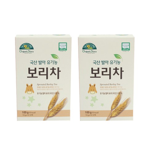 오가닉스토리 국산 발아 유기농 보리차, 100g, 2개, 10개입