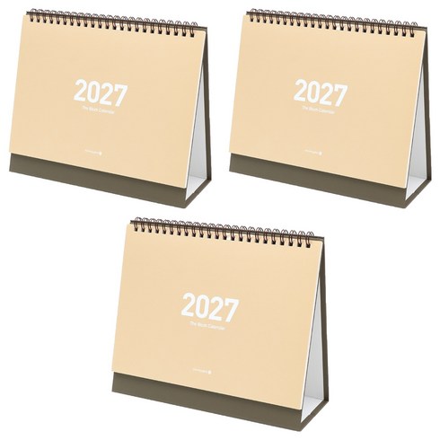 모닝글로리 2027 비움 모닝 스탠딩 캘린더 중, 베이지, 3개