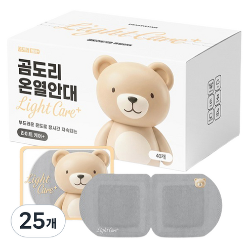 곰도리 라이트 케어 플러스 온열안대 무향, 40개입, 25개