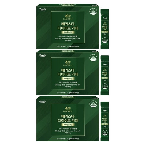 퍼니트 빼리스타 다이어트 카페 헤이즐넛향 50p, 75g, 3개