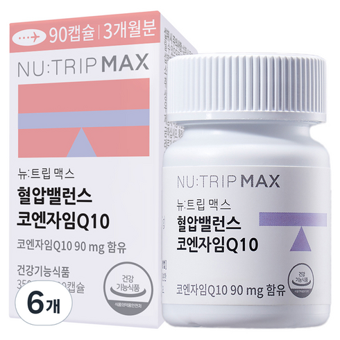 뉴트립 혈압밸런스 코엔자임Q10 대용량 350 mg, 6개, 90정