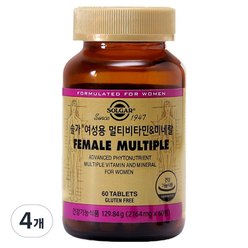 솔가 여성용 멀티비타민 & 미네랄, 60정, 4개