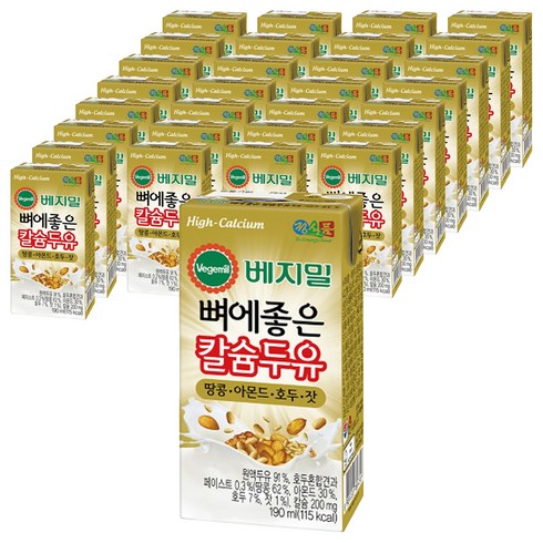 베지밀 뼈에좋은 칼슘두유 땅콩 아몬드 호두 잣, 190ml, 64개