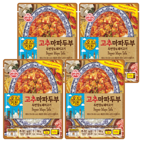 오즈키친 오뚜기 고추마파두부, 4개, 180g