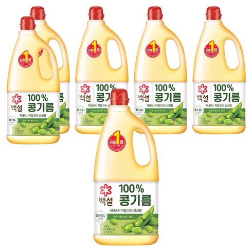 백설 콩기름, 1.8L, 6개