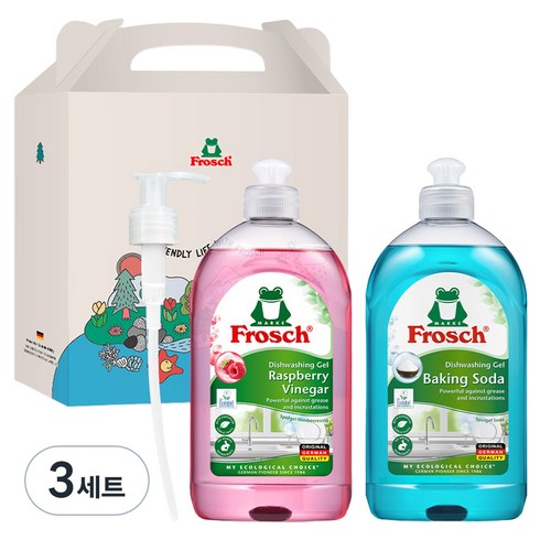 프로쉬 주방세제 라즈베리 + 소다 + 펌프 선물세트, 3세트