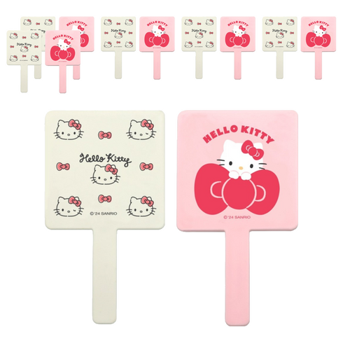 뷰티홈 산리오 헬로키티 미니 손거울 2종 세트, 연핑크(미니), 아이보리(패턴 미니), 6세트