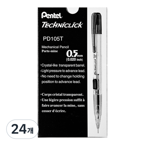 펜텔 테크닉클릭 샤프 PD105T-A, 0.5mm, 24개