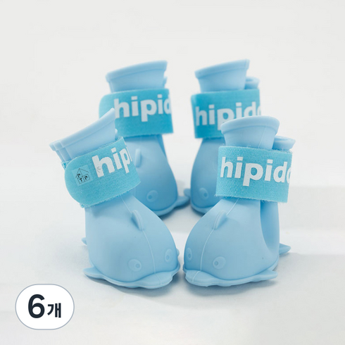 파스텔펫 반려동물 고래 레인부츠 4p, 블루, 6개