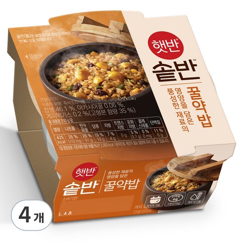 햇반 솥반 꿀약밥, 210g, 4개
