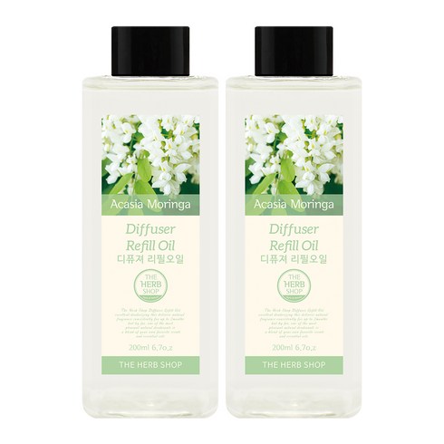 더허브샵 디퓨저 리필오일, 아카시아모링가, 200ml, 2개