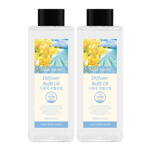 더허브샵 디퓨저 리필오일, 아쿠아시크릿, 200ml, 2개