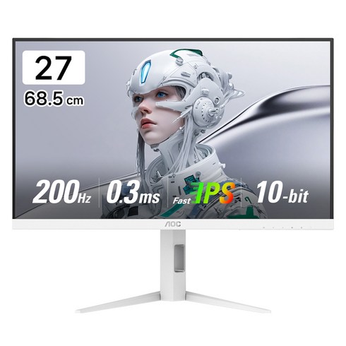 AOC QHD 게이밍 200 FAST IPS HDR 400 멀티스탠드 무결점 모니터, Q27G4/WS, 68.5cm