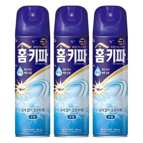홈키파 무향 에어졸 살충제, 500ml, 3개
