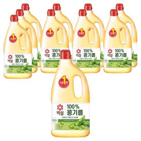 백설 콩기름, 1.5L, 10개