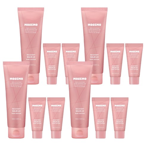 모레모 리커버리 밤 B 루비 에디션 헤어트리트먼트 120ml + 20ml x 2p, 4개, 160ml