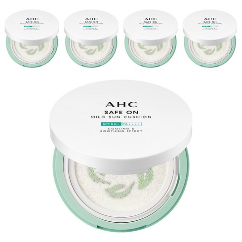 AHC 세이프온 마일드 선쿠션 SPF50+ PA++++, 25g, 5개