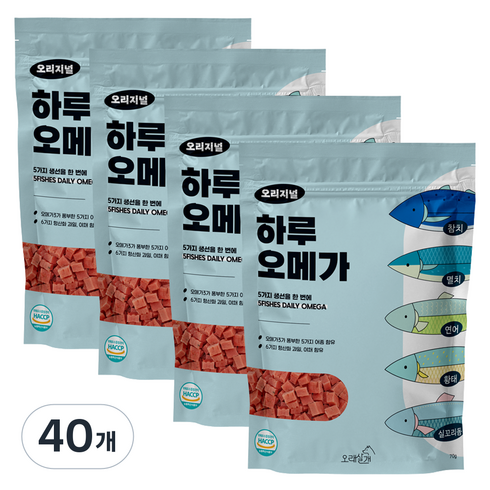 오래살개 반려동물 하루오메가 영양제, 오리지널, 70g, 40개