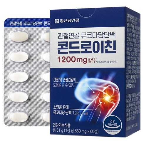 종근당건강 관절연골 뮤코다당단백 콘드로이친, 60정, 1개