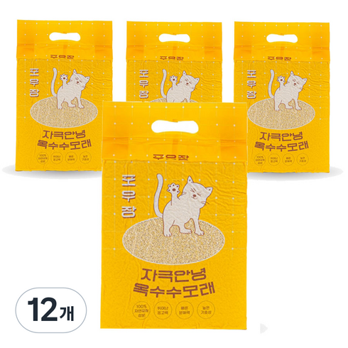 포우장 자극안녕 고양이 옥수수 모래, 7L, 12개, 옥수수향