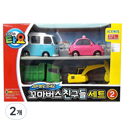 타요 스페셜 꼬마 버스 친구들 2 완구세트, 혼합색상, 2개