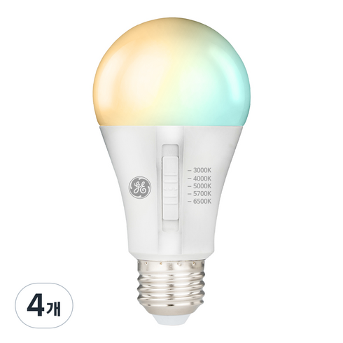 루미트론 HD LED 5색 스위치 전구 10.5W E26전구 CRI90, 4개, 기타색