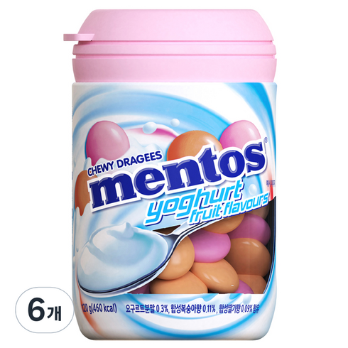 멘토스 요구르트맛 바틀, 120g, 6개