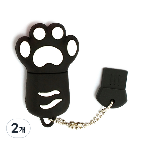칼론 쿵쾅쿵쾅 발바닥 USB 3.0 메모리 블랙, 16GB, 2개